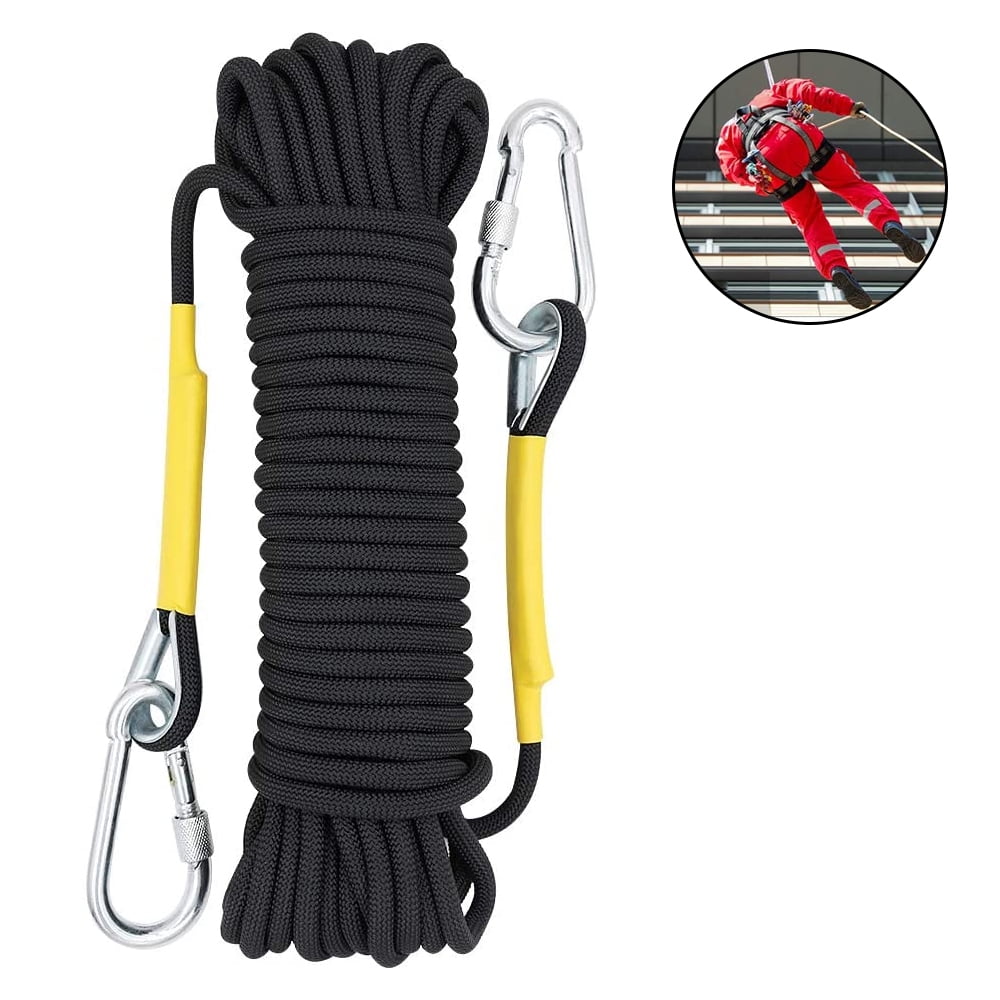 32FT Outdoor Climbing Rope 10MM Fire Escape Safety Rescue Rappelling Rope 
