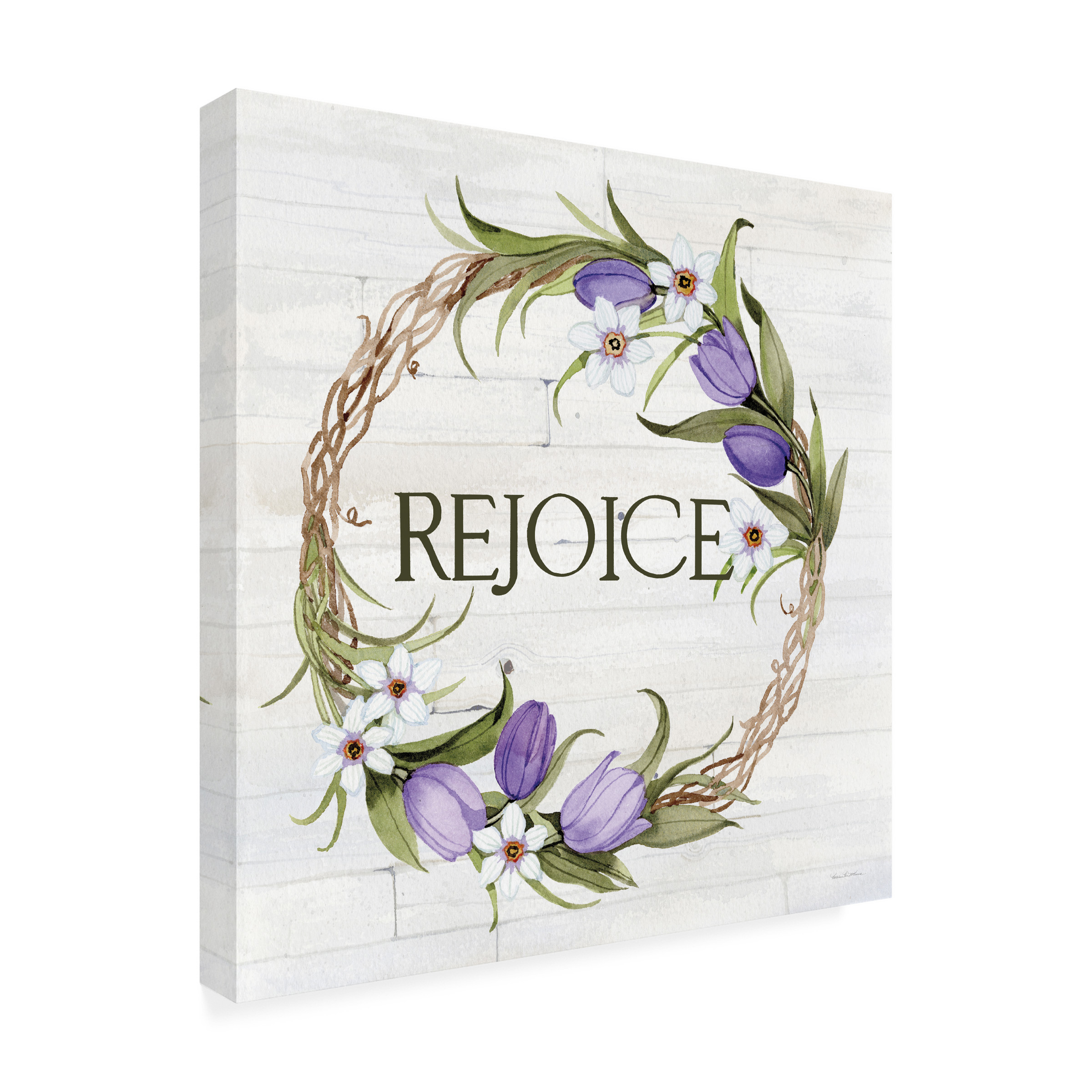Trademark Fine Art 'Wreath with Words I v2' Canvas Art by Kathleen Parr McKenna