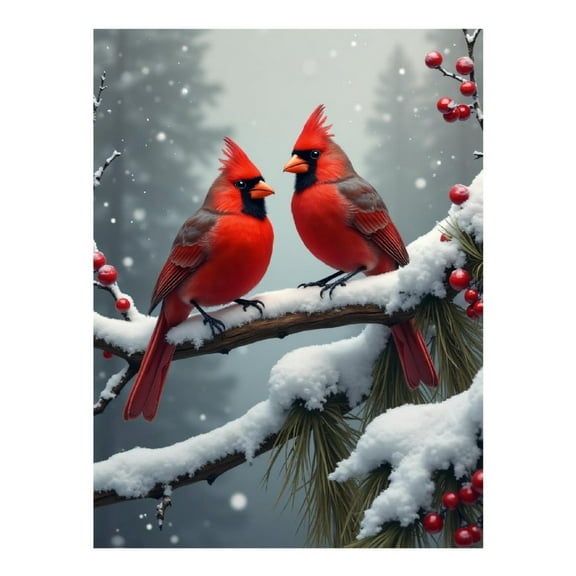 Diamond Art Kit for Adults, Modern Cardinal Bird Red Print No.84 Diamond Painting for Adults Beginners, 5D DIY Diamond Art Painting Kits, Colorful Diamond Painting Craft for Home Decor 12x16