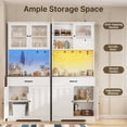 thumbnail image 6 of Aiho Kitchen Pantry Cabinet with Countertop Kitchen Hutch Storage Cabinet 71" Tall Pantry Coffee Bar with Storage, Modern Kitchen Hutch with Microwave Stand for Dining Room, Kitchen - White+Grey, 6 of 11