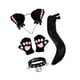 thumbnail image 5 of Conjunto de guantes y collar con orejas y cola de zorro para fiestas temáticas de animales, cumpleaños y carnaval. Negro, 5 of 9