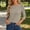 *Khaki, variant on Women's Crew Neck 3/4 Sleeve Top,Casual Loose Fit Soft Basic Blouse Yellow,Women's Plus S