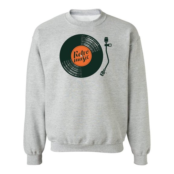 Retro Music Vinyl Design Sweatshirt Men -Image by Shutterstock, Male Large