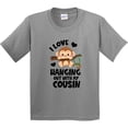 thumbnail image 3 of Inktastic Monkey I Love Hanging out with My Cousin Youth T-Shirt, 3 of 5