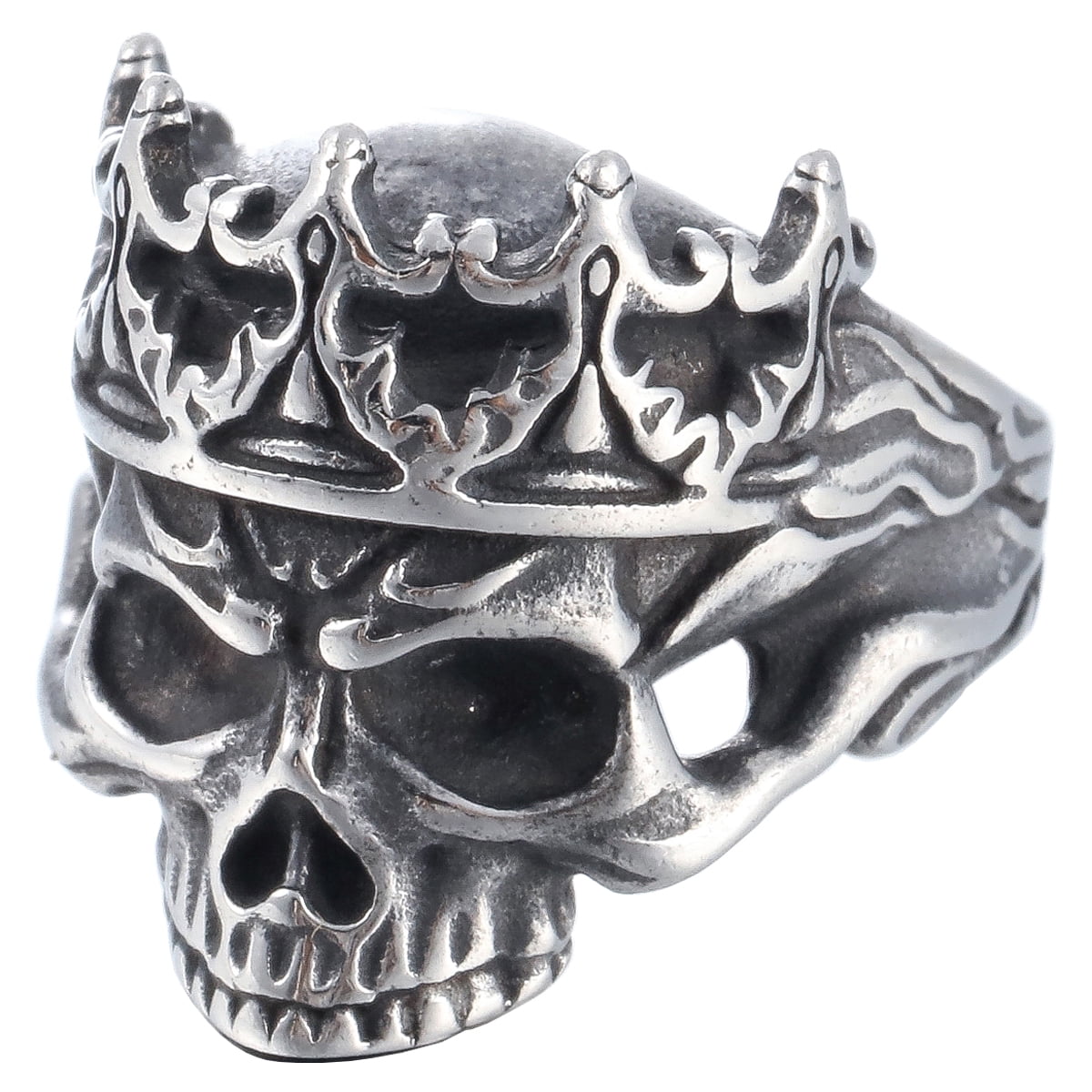 ZMY Home Stainless Steel Party Chunky Jewelry Crown King Skull Ring for