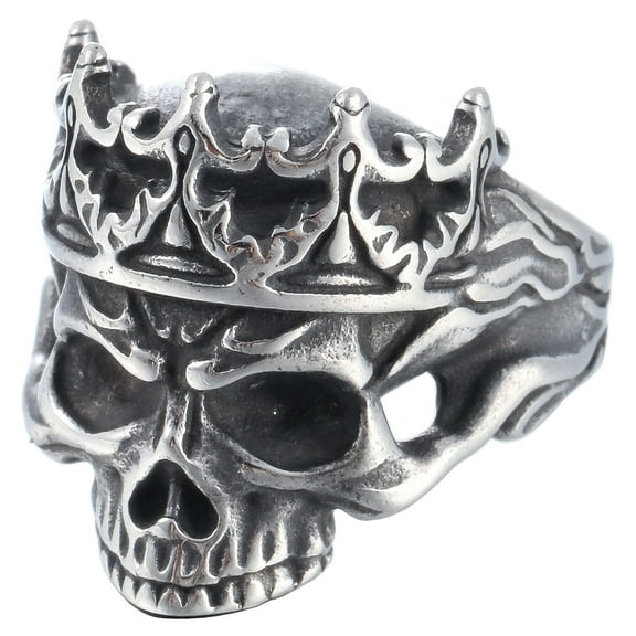 ZMY Home Stainless Steel Party Chunky Jewelry Crown King Skull Ring for Men (11)