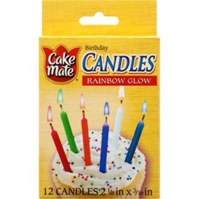 Cake Mate 12 Ct. Rainbow Glow Birthday Candles