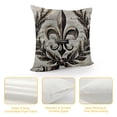 thumbnail image 4 of YINGXI  Cushion Covers Retro Letter Paper Fleur De Lis Vintage Style Square Soft,Pillow Cases Decor for Couch Bedroom Sofa Living 12x12in, 4 of 5