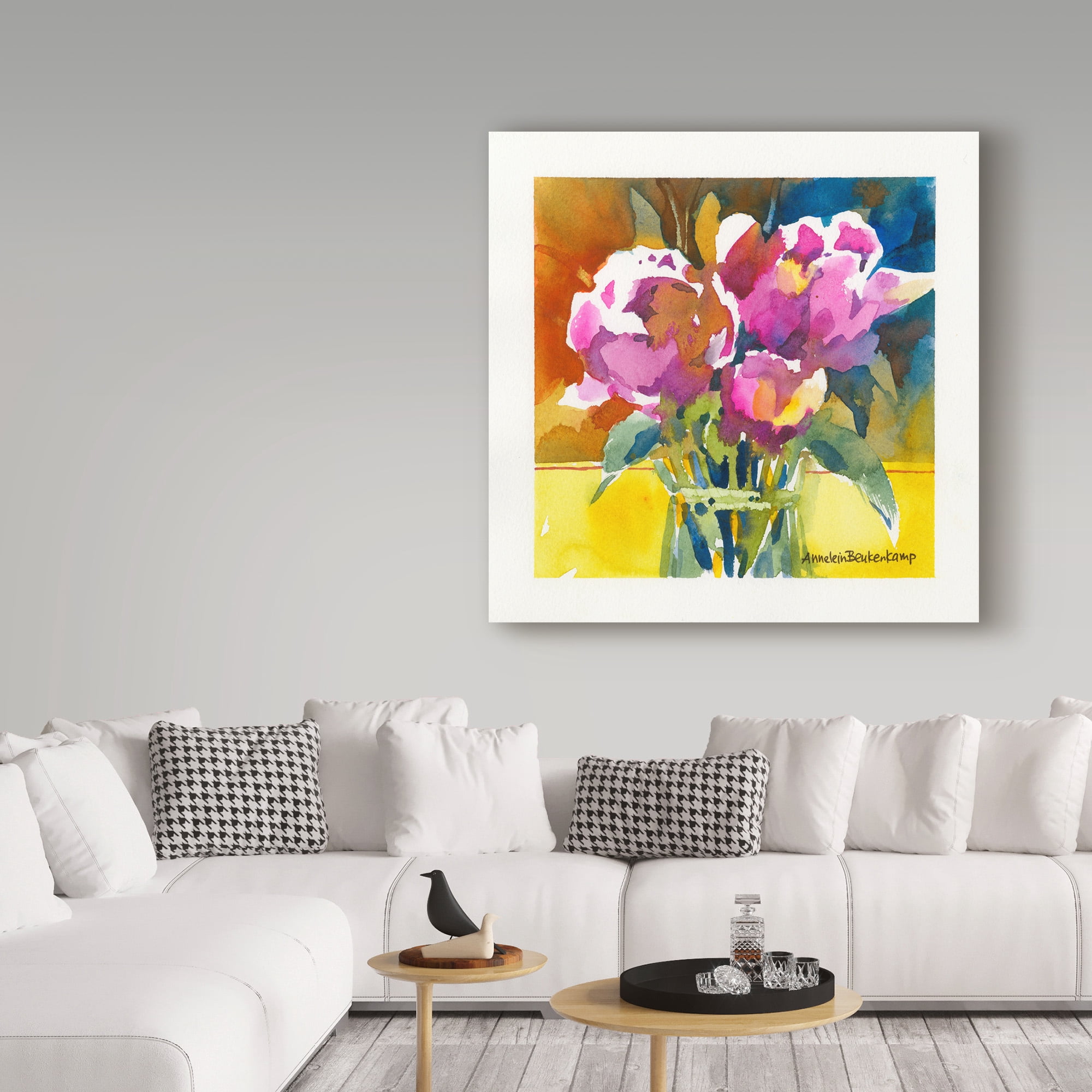 Trademark Fine Art 'Stylish Dark Pink' Canvas Art by Annelein Beukenkamp