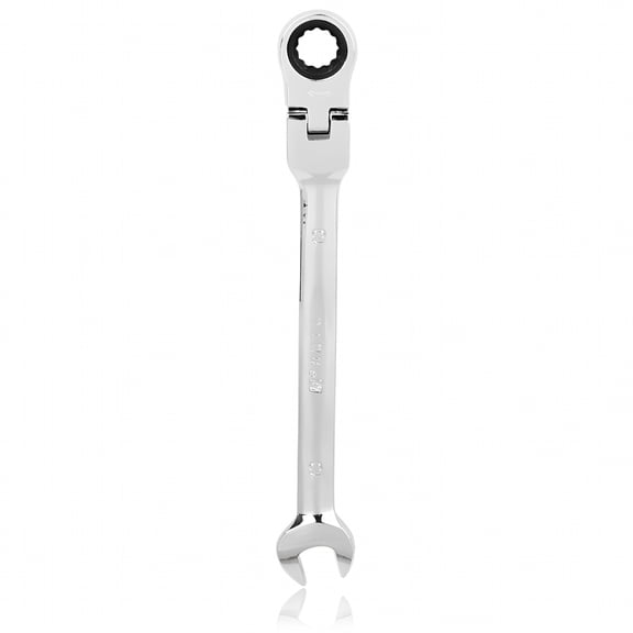 FACEGA 10mm wrench 10mm Flexible Head Ratchet Combination Wrench Spanner (Silver)