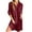 Wine, variant on TMOYZQ Womens Swimsuit Cover Up Boyfriend Shirts Button Down 3/4 Sleeve Shirt Dresses Tops Casual Loose Sundress