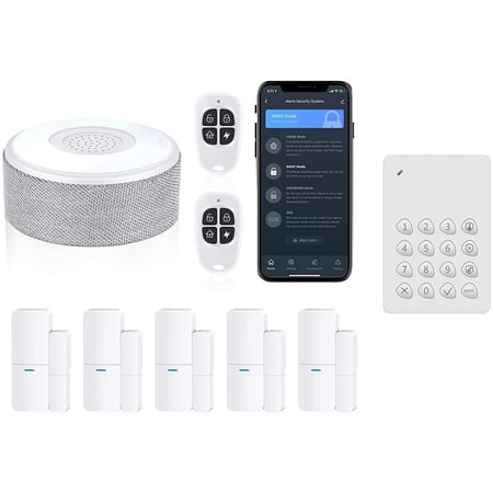Home Alarm System 8 Pieces-Kit Bundle with Keypad