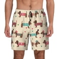 thumbnail image 3 of Uemuo Dachshund Dog Puppy Pattern Mens Swim Trunks Quick Dry Board Shorts with Mesh Lining, Stretch Beach Shorts Quick Dry No-Chafing Board Shorts-, 3 of 9