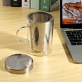 thumbnail image 6 of 500Ml Travel Heat- Glass Tea Infuser Mug with Stainless Steel Lid Coffee Cup Tumbler Kitchen Heat- Large, 6 of 9