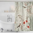thumbnail image 2 of Vintage Botanical Shower Curtain Set - Small 36" x 72" Washable Bathtub Curtain with 12 Hooks, Summer Birds Pastoral Spring Floral Waterproof Fabric Stall Shower Curtains for Bathroom/Bathtub Décor, 2 of 6