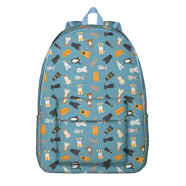 Geometric Dog Pattern Casual Daypack – Lightweight Oxford Backpack with Comfortable Carrying, Large Capacity, and Anti-theft Features Suitable for Daily Commuting, Outdoor Activities, and School