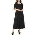 thumbnail image 2 of White Mark Women's Square Neck Short Sleeve Tiered Maxi Dress, 2 of 6