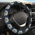 thumbnail image 5 of Xecao Blue Golden Dream Lotus patten Stretch Elastic Steering Wheel Cover, fits all vehicles, 15-inch diameter, 5 of 6