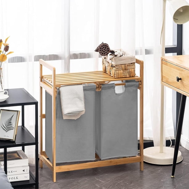 Cesto Ropa Sucia, Bolsas de Lavandería de Tela Oxford Extraíbles, Ventilación y Transpirabilidad, para Baño, Lavadero, Sala, Dormitorio