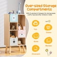 thumbnail image 5 of OLAKIDS Kids Bookcase Toy Storage Organizer, Children Storage Cabinet with 3 Slide Drawers 4 Cubes, Wooden Bookshelf for Toddlers Classroom Nursery Playroom, 5 of 10