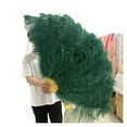 thumbnail image 2 of 100CM  Handheld Feather Fan 13Bone for Belly Dance Carnival Stage Props Wedding Party Accessories, 2 of 7