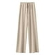 thumbnail image 4 of Pantalones rectos de lana con pierna ancha para mujer - Cintura alta, drapeados y largos hasta el suelo, 4 of 7