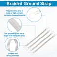 thumbnail image 4 of Uxcell 6Pcs Braided Ground Strap 8" x 0.4" Tinned Copper Universal Automotive Flat Ground Strap Connectors, 4 of 6
