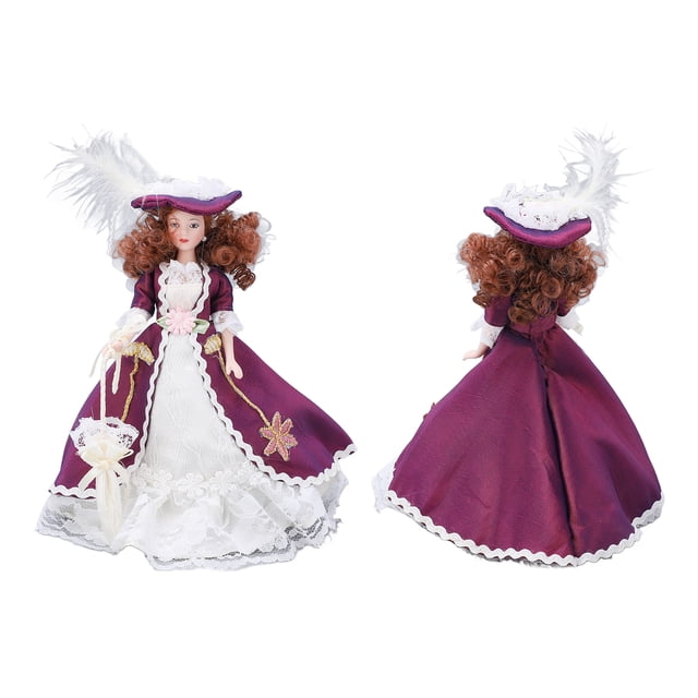 Mini Muñeca De Cerámica, Personas De Porcelana En Miniatura, Hermosas Extremidades Móviles De Estilo Victoriano, Mano De Obra Fina Exquisita Para Decoración De Casa De Muñecas