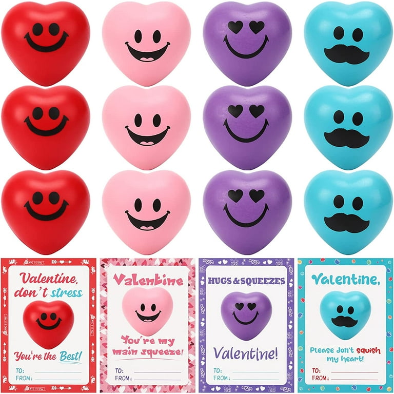 28 Pcs Heart Stress Balls for Adults Kids Valentines Day Heart