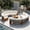 Beige, variant on Mintazer 105" Semi-Circle Outdoor Patio Sectional Sofa Set with Coffee Table, Weather-Resistant Patio Couch Set with Waterproof Cushions for Poolside, Backyard, Beige