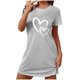 thumbnail image 2 of Camisón corto extragrande para mujer, estampado, cuello redondo y manga corta, de poliéster., 2 of 4
