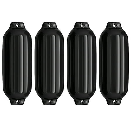 Costway 4 Ribbed Marine 8.5''X 27''Boat Fender Vinyl Bumper Dock Shield Sturdy Black