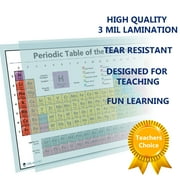 Periodic table science poster LARGE LAMINATED chart teaching elements white classroom decoration premium educators atomic number guide