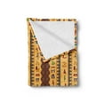 thumbnail image 2 of Egyptian Print Soft Flannel Fleece Blanket, Hieroglyphs and Floral Geometric Ornament Border Aged Paper Style Backdrop, Cozy Plush for Indoor and Outdoor Use, 70" x 90", Multicolor, by Ambesonne, 2 of 5