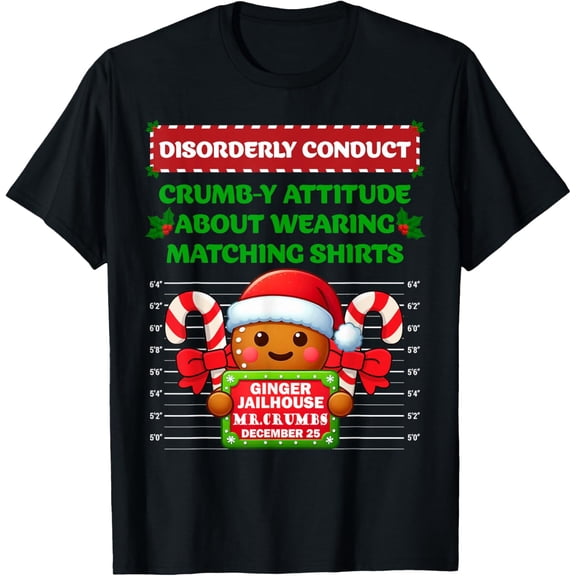 Funny Gingerbread Inmate Christmas Matching Family Group Set T-Shirt