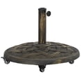 thumbnail image 1 of Outsunny Base Ronde pour Parasol de Patio avec Roues, Support de Parasol en Résine Bronze, 1 of 10