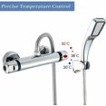 thumbnail image 3 of Rewera Grifo termostático para ducha, grifo termostático para bañera 59 de latón, protección de seguridad con botón antiescaldado de 38 ℃, grifo mezclador para baño, ajuste preciso de temperatura y, 3 of 5