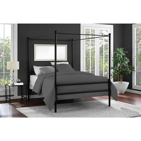 Mainstays Metal Canopy Bed, Multiple Colors, Multiple