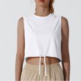 thumbnail image 2 of AherBiu Crop Tops for Women Workout Tank Tops Drawstring Summer Lightweight Quick-Dry Gym Tanks, 2 of 6