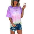 thumbnail image 1 of Skksst Dailywear Tie Dye Round Neck Women Loose Casual Blouse, 1 of 2