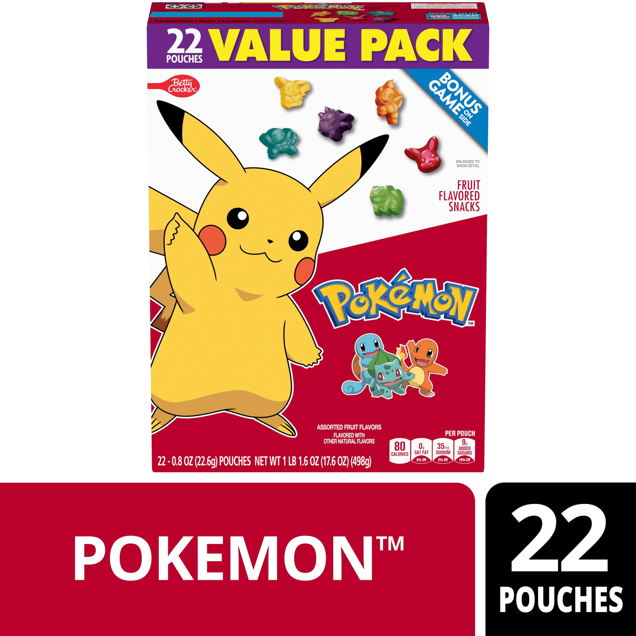 betty crocker pokemon cards Fruit Flavored Snacks, 17.6 oz, 22 Pouches betty crocker pokemon cards 1998
