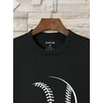thumbnail image 4 of Manfinity Dauomo T-Shirt à Col Rond Imprimé de Baseball pour Homme à Manches Courtes Fête des Pères, Fête des Mères, Nouvel An, Fête du Printemps, Saint-Valentin, Fête de l'Indépendance, Anniversaires, Fêtes, Cadeaux, 4 of 5