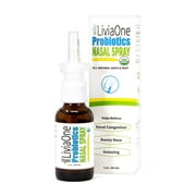LiviaOne Probiotics Nasal Spray - 1oz USDA Organic Certified - All Natural - Wild Crafted - Helps Nasal Congestion - Sinusitis Relief - Runny Nose and Sneezing Relief