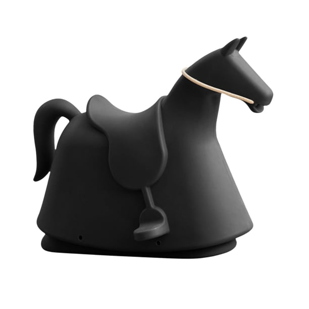 Mecedora con forma de caballo, taburete mecedora artesanal, juguetes de equilibrio de dibujos animados, juguetes bonitos para montar, juguete mecedora Negro