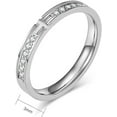 thumbnail image 4 of 3mm Stainless Steel Christian Cross Eternity Style Stacking Wedding Band Ring, 4 of 5