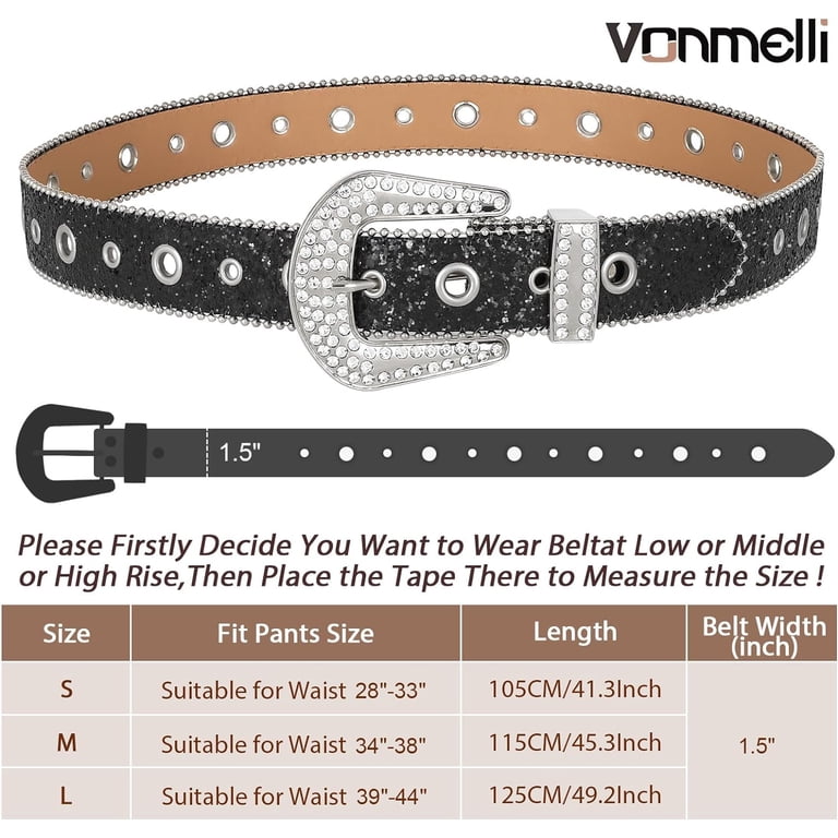 Rhinestone Western Belt for Men Women Cowgirl Cowboy Leather  display picture 3
