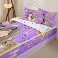 thumbnail image 3 of Erosebridal Cute Coquette Bowknot Zipper Twin Comforter Sets with Fitted Sheet and 2 Pillowcases,Cartoon Musical Instrument Guitar Zipper Bedding Set For Girls,Polkadot Reversible,4-Piece, 3 of 7