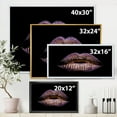 thumbnail image 4 of Designart 'Sexy Golden Metallized Woman Lips V' Modern Framed Canvas Wall Art Print, 4 of 5