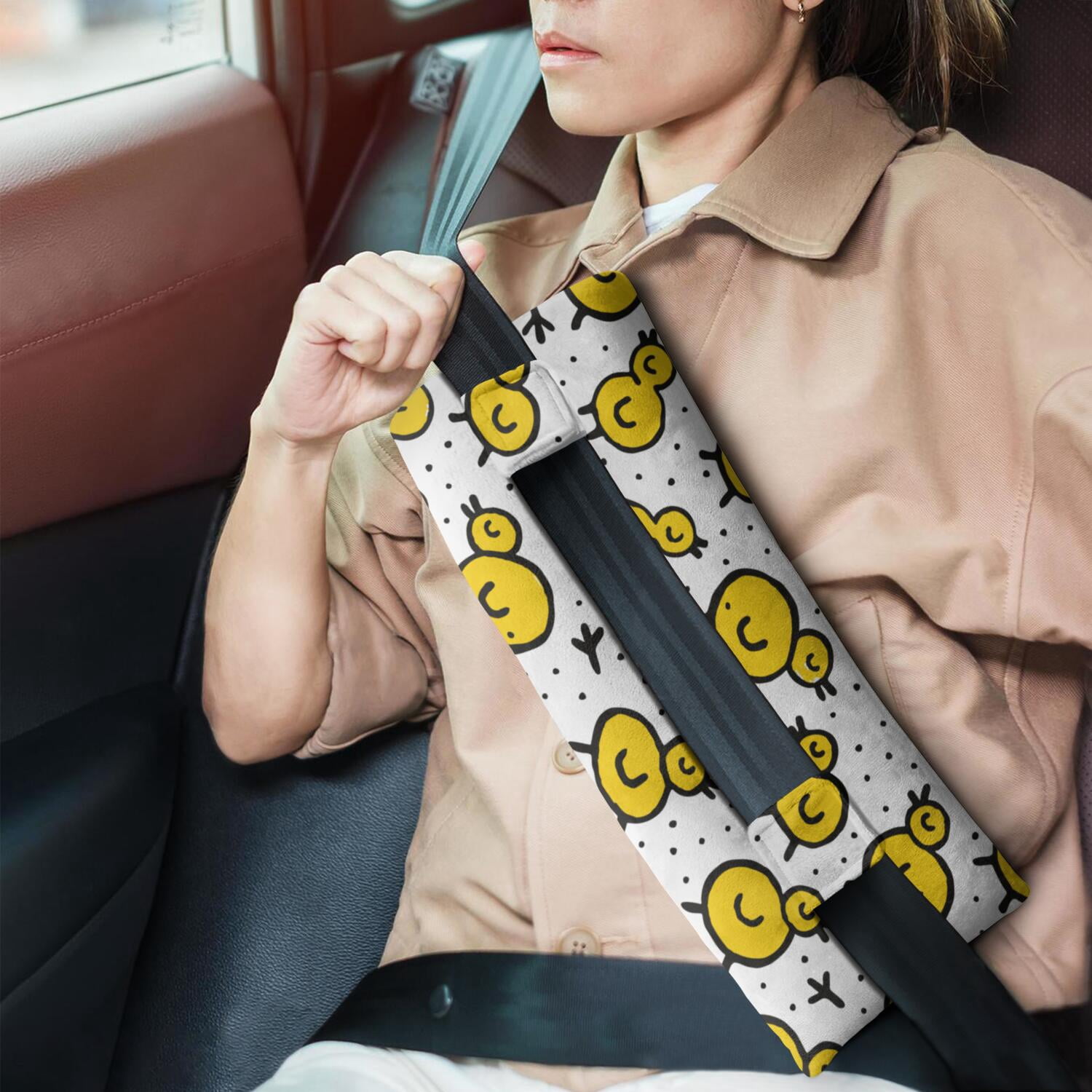 Retro Rooster Floral Surgery Pillow - Comfortable Car Seatbelt Protector for Breast Cancer Recovery