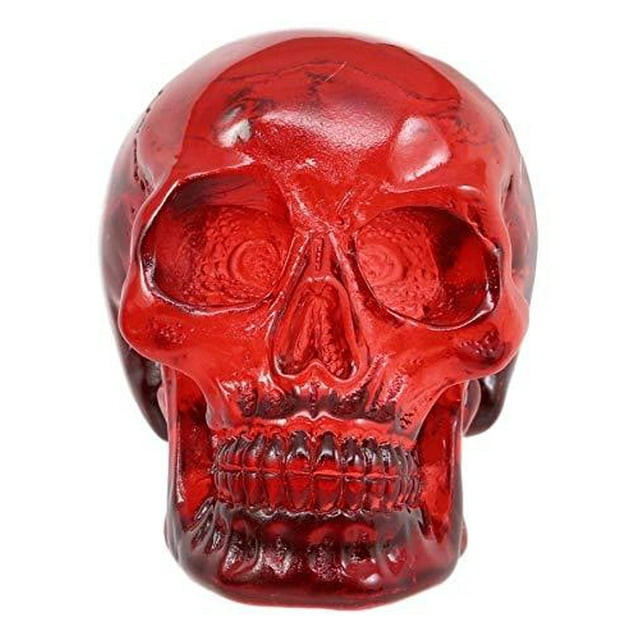Ebros Figurine Miniature Rouge Translucide "Witching Hour Gazing Skull" 2.5 Pouces de Long